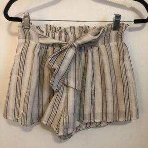 Paper Bag Waist Shorts with Tie
